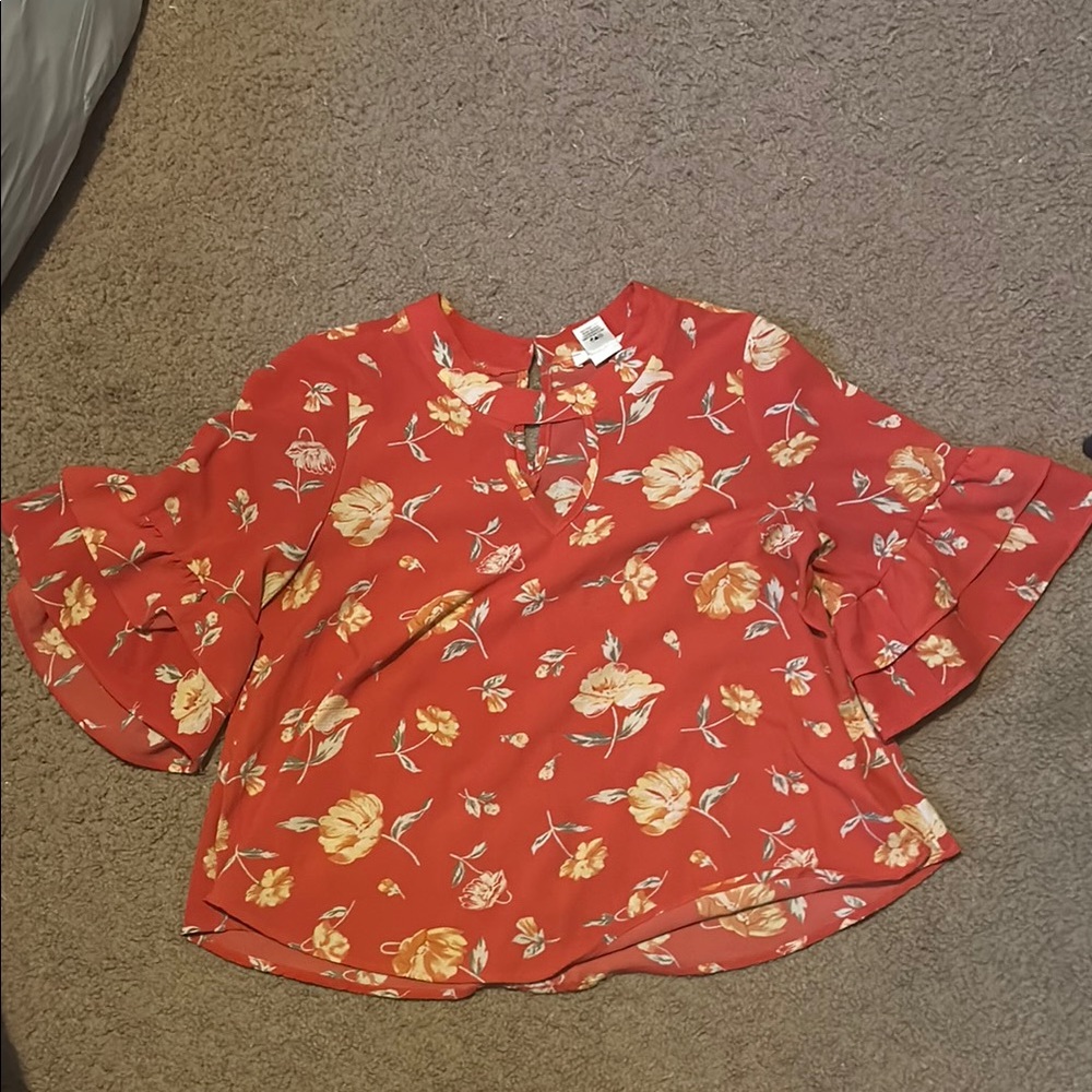 Floral Red Women's Top